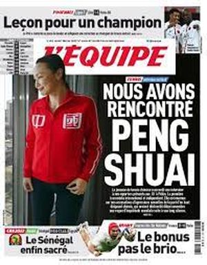L'Equipe обложка с Пэн Шуай