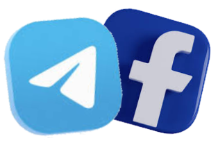 Facebook telegram 3d buttons